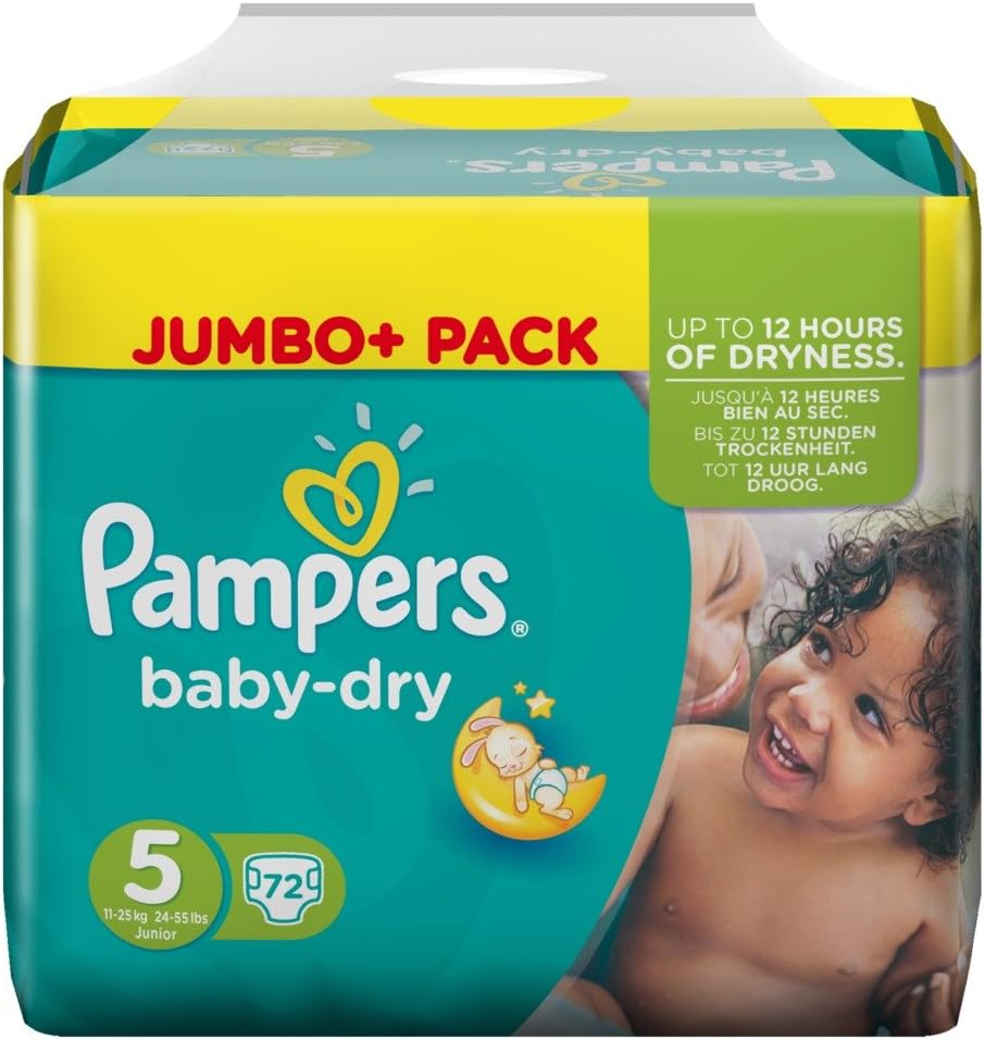 Pampers Baby Dry Size 5, Jumbo Pack(72 diapers)